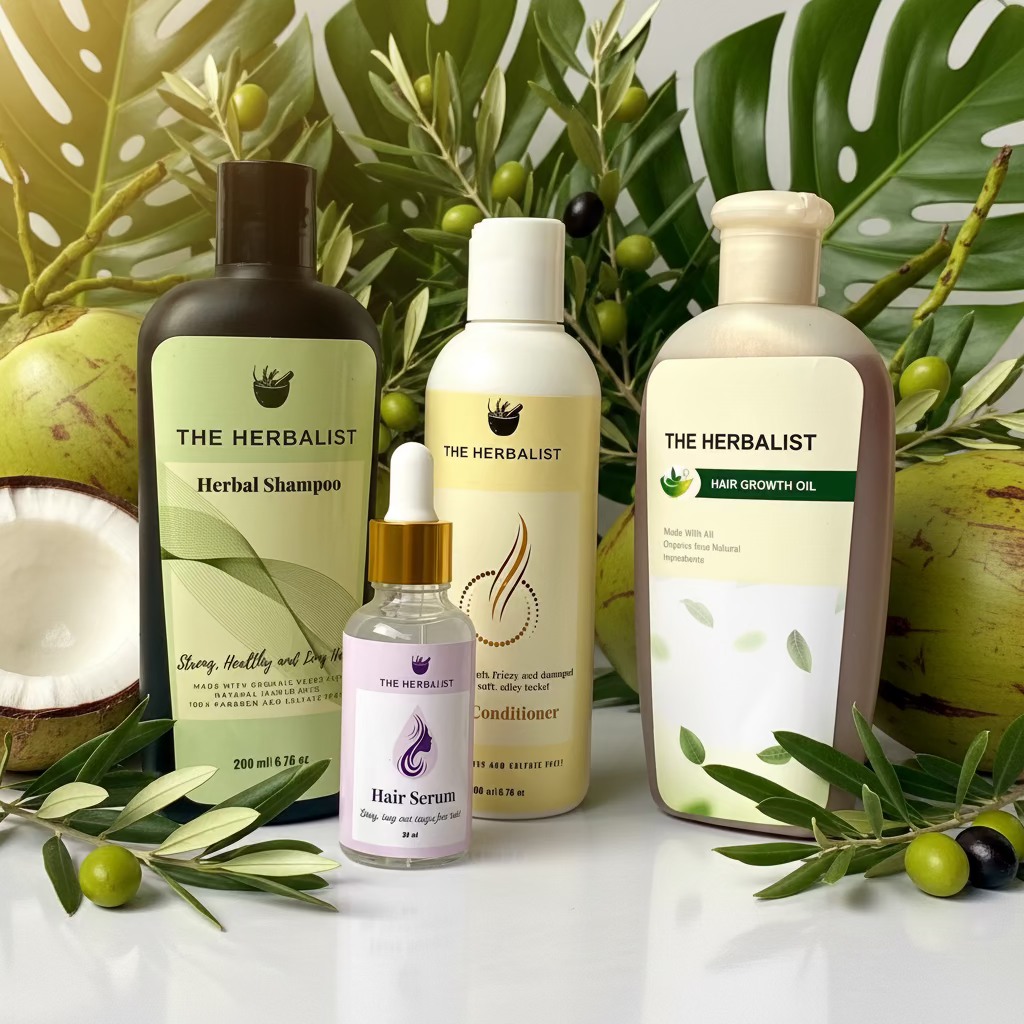 Bundle- Herbal Shampoo, Hair Conditioner, Hair Oil and Hair serum