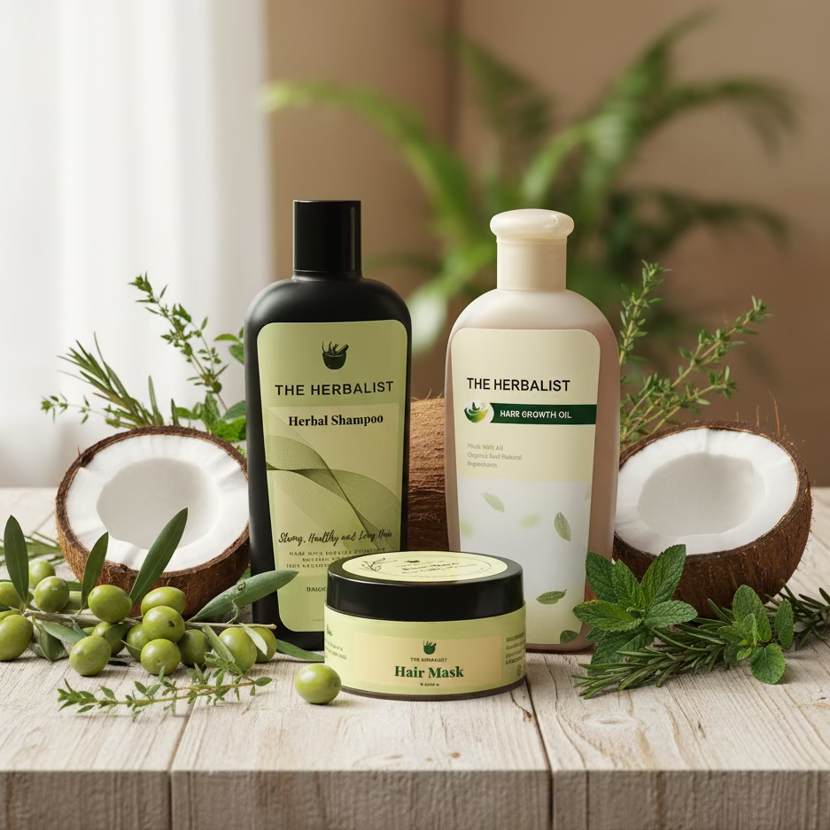 Bundle- Herbal Shampoo, Hair Oil, and Hair Mask